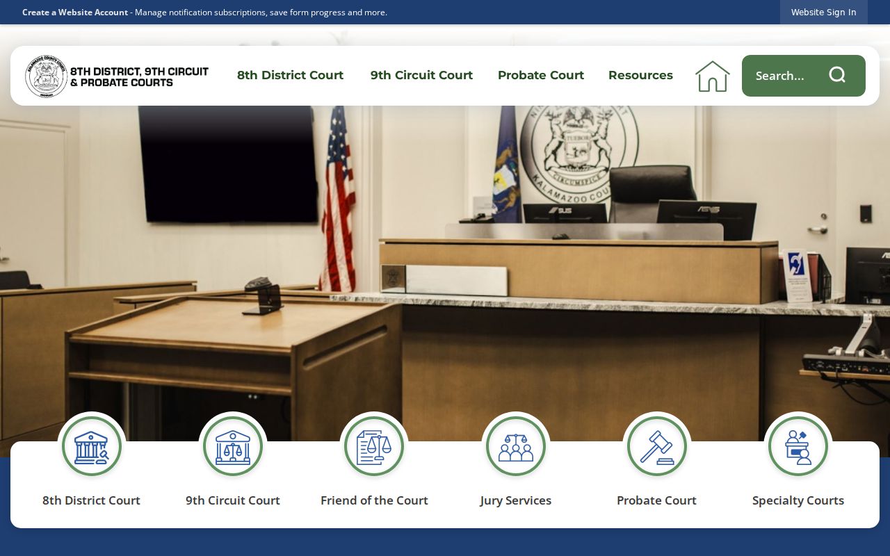 Kalamazoo County court docket county courts landing page