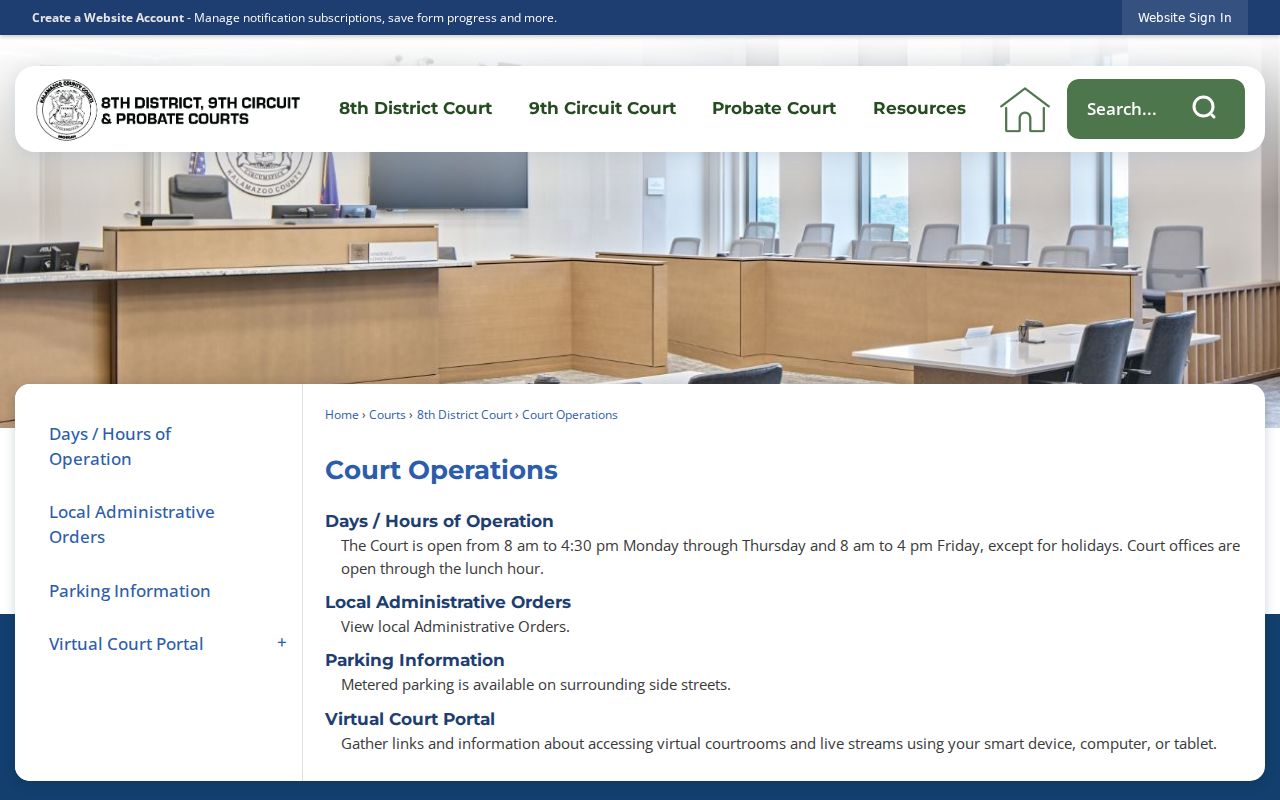 Portage court docket access through Kalamazoo County Court Operations